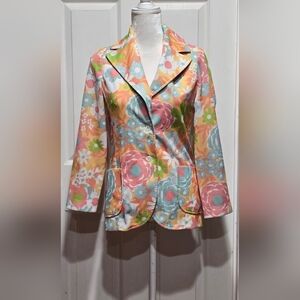 Dalton Trevira Star Vintage Pastel Floral Blazer Size 10